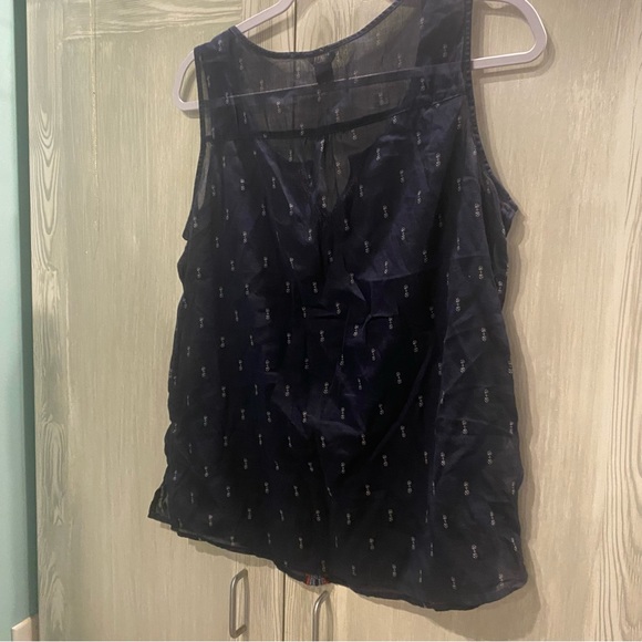 Women’s Eddie Bauer Cotton Tank Top Navy & White Geo print Thin size Medium - Picture 6 of 6
